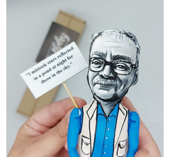 Andrzej Sapkowski figurine, Polish fantasy writer - Literary Gift for Book Lovers and Writers