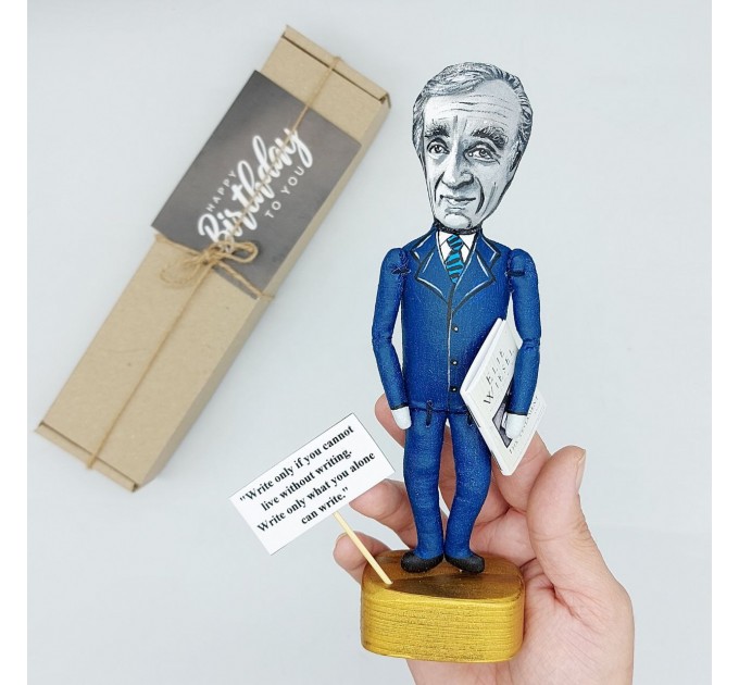 Elie Wiesel figurine, famous writer  Nobel laureate, Holocaust survivor - Literary Gift