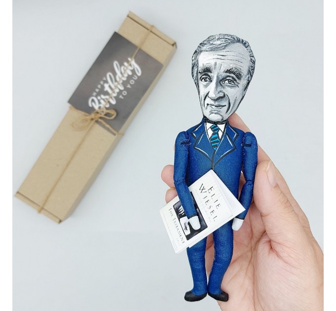 Elie Wiesel figurine, famous writer  Nobel laureate, Holocaust survivor - Literary Gift