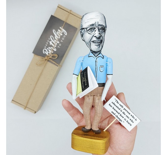 Carl Rogers figurine, American psychologist, of the founding fathers of psychotherapy