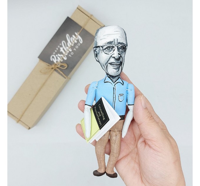Carl Rogers figurine, American psychologist, of the founding fathers of psychotherapy