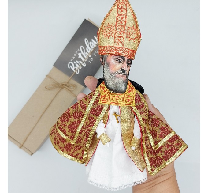 Saint Isidore of Seville figurine, author Etymologies - Medieval Scholar art