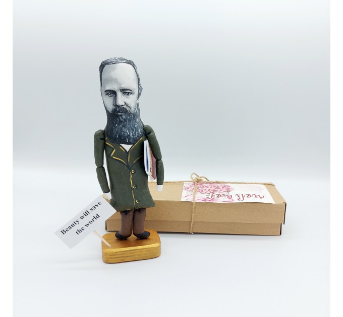 Fyodor Dostoevsky figurine, author Crime and Punishment - Reader gift!