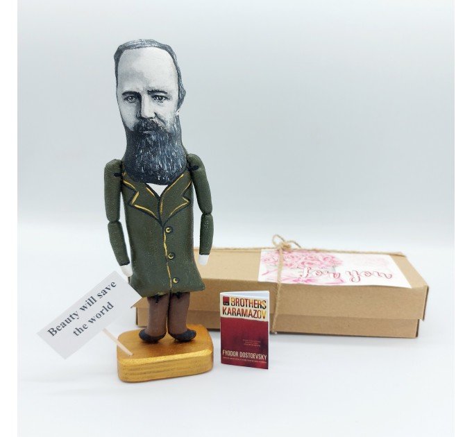 Fyodor Dostoevsky figurine, author Crime and Punishment - Reader gift!