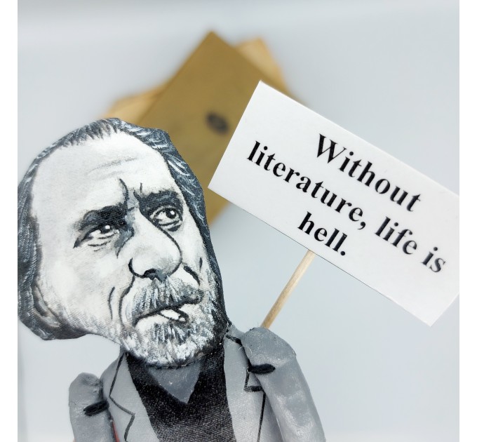 Charles Bukowski figurine, American poet, novelist - Reader gifts!