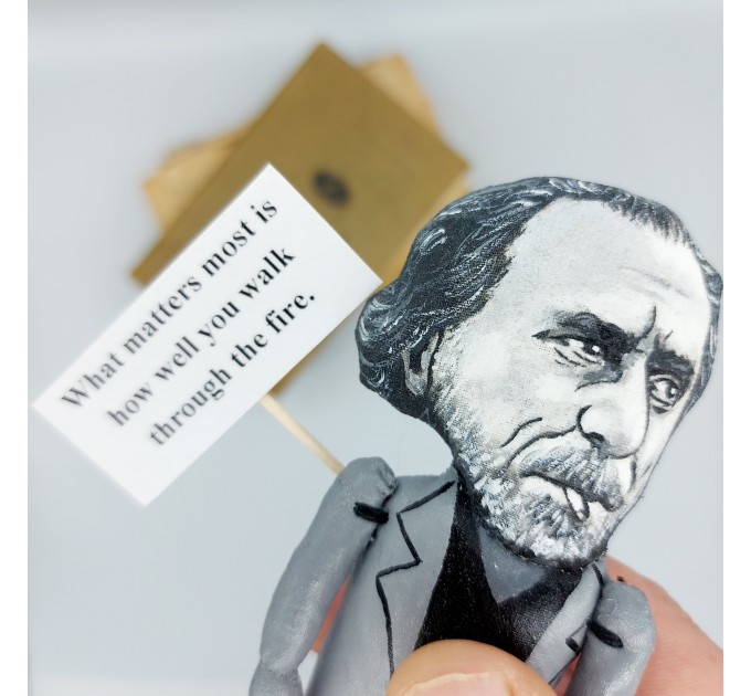 Charles Bukowski figurine, American poet, novelist - Reader gifts!