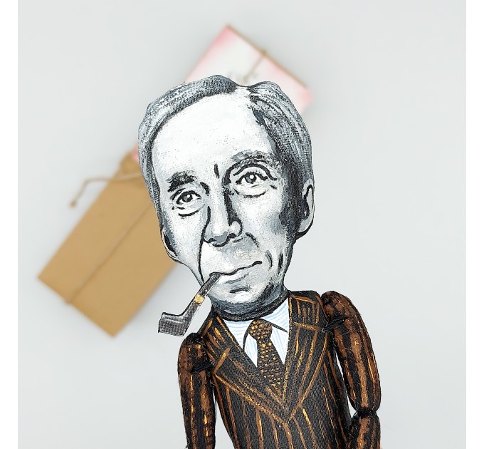 Bertrand Russell philosopher figure, History teacher gift - Collectible doll