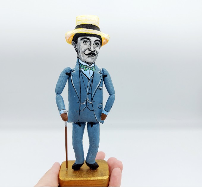 Hercule Poirot famous detective figurine