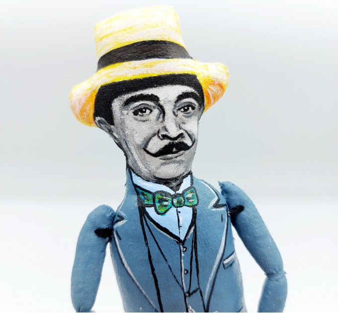 Hercule Poirot famous detective figurine