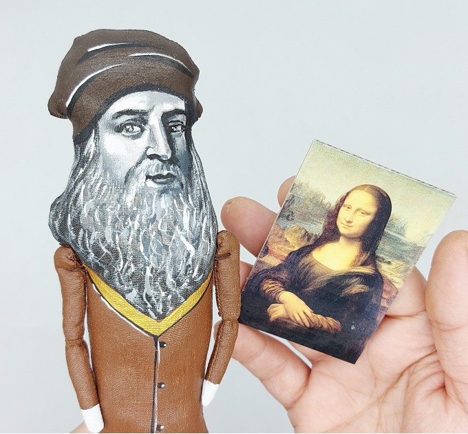 Leonardo da Vinci scientist figure, Collectible doll
