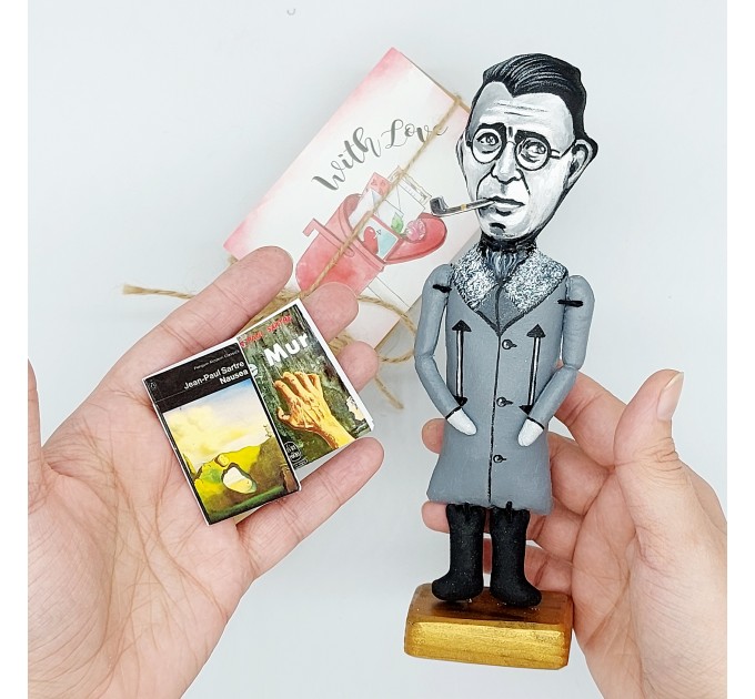 Jean Paul Sartre French philosopher figurine - Philosophy Teacher Gift!