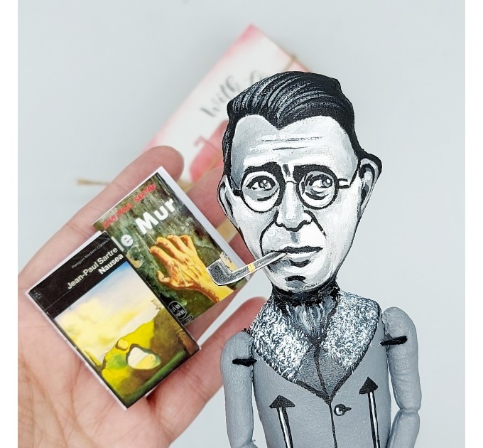 Jean Paul Sartre French philosopher figurine - Philosophy Teacher Gift!