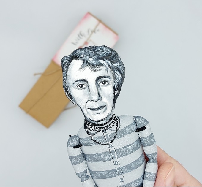 Anna Freud famous psychoanalyst figure, Gift for psycholog - Collectible doll