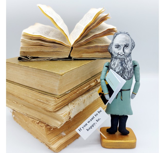 Leo Tolstoy figure, writer author War and Peace, Anna Karenina - Reader gift!