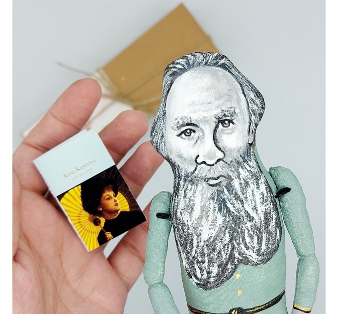 Leo Tolstoy figure, writer author War and Peace, Anna Karenina - Reader gift!