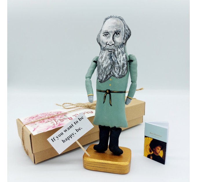 Leo Tolstoy figure, writer author War and Peace, Anna Karenina - Reader gift!
