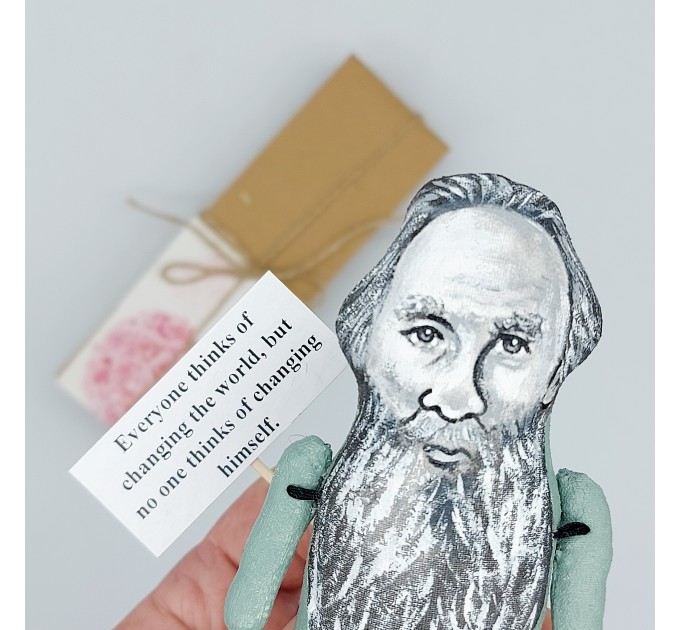 Leo Tolstoy figure, writer author War and Peace, Anna Karenina - Reader gift!