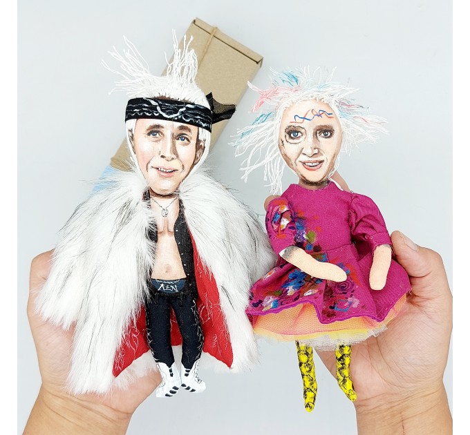 Custom portrait doll, Caricature doll, Wire doll 6 1/2 - 7 inch, 1:12 scale doll