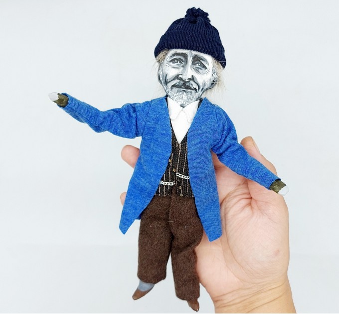 Custom portrait doll, Caricature doll, Wire doll 6 1/2 - 7 inch, 1:12 scale doll