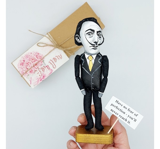 Salvador Dali famous painter surrealist figurine, Gift for Painter! Art studio decor