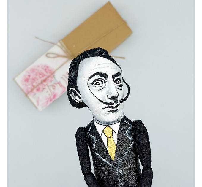 Salvador Dali famous painter surrealist figurine, Gift for Painter! Art studio decor