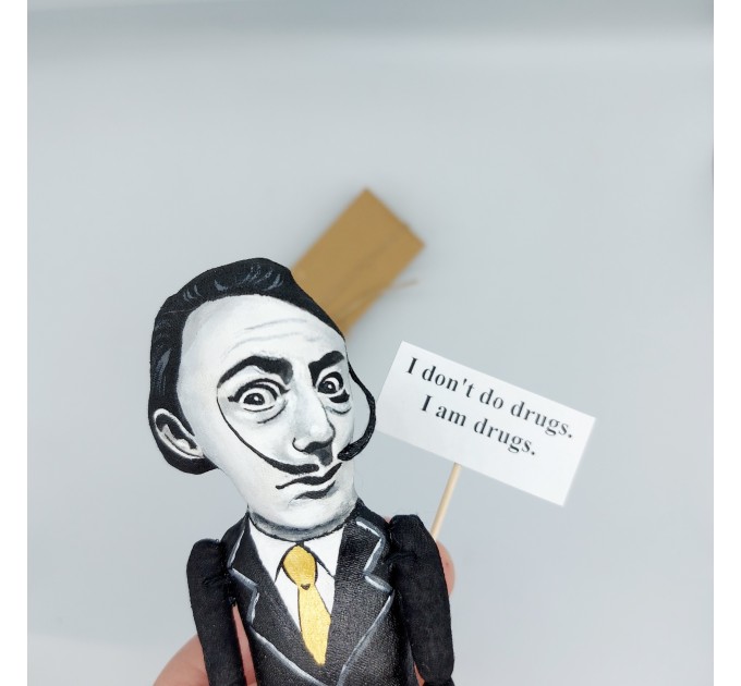 Salvador Dali famous painter surrealist figurine, Gift for Painter! Art studio decor