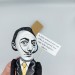 Salvador Dali famous painter surrealist figurine, Gift for Painter! Art studio decor