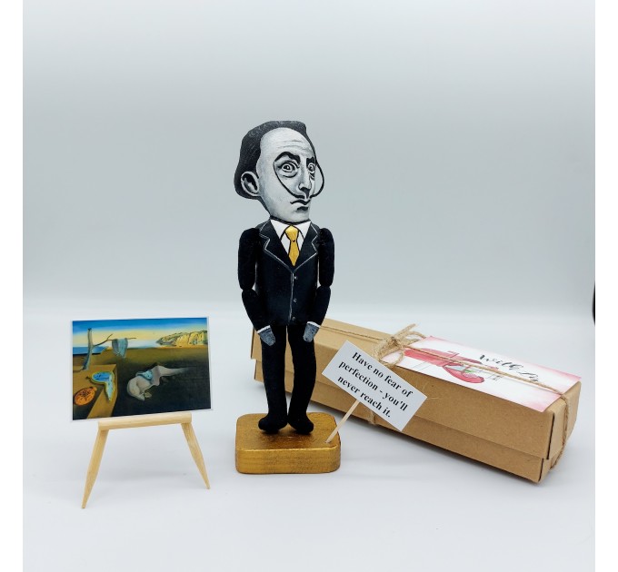Salvador Dali famous painter surrealist figurine, Gift for Painter! Art studio decor