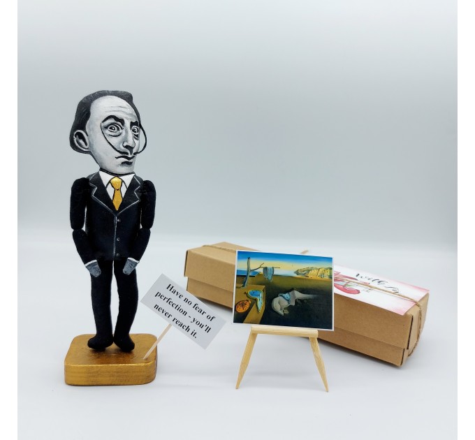 Salvador Dali famous painter surrealist figurine, Gift for Painter! Art studio decor