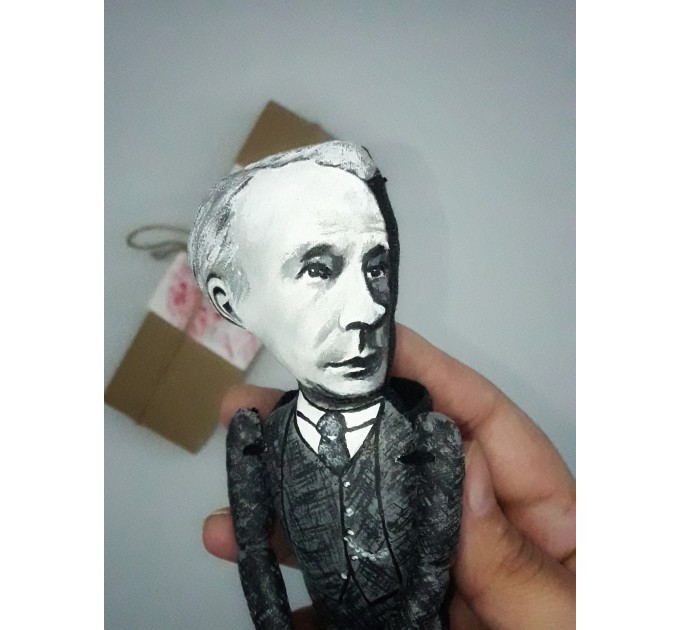 George Edward Moore English philosopher action figure 1:12- idealism in British philosophy - professor gift idea, a unique collection for smart people - Collectible scientist doll hand painted + Miniature Book