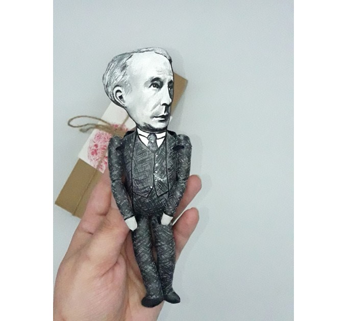 George Edward Moore English philosopher action figure 1:12- idealism in British philosophy - professor gift idea, a unique collection for smart people - Collectible scientist doll hand painted + Miniature Book