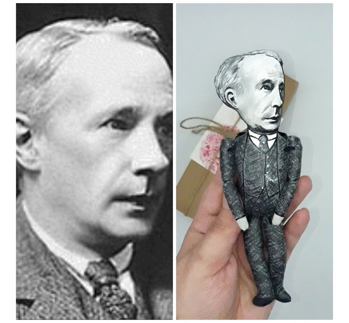 George Edward Moore English philosopher action figure 1:12- idealism in British philosophy - professor gift idea, a unique collection for smart people - Collectible scientist doll hand painted + Miniature Book