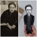 Gertrude Stein literary action figure 1:12, American novelist, poet, playwright, art collector, Feminist - Literary Gift for Readers, Writers, a unique collection for smart people - collectible handmade doll + Miniature Book