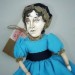 Jane Austen doll, novelist Pride and Prejudice - Bookworm gift - Collectible doll hand painted + Miniature Book