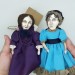 Jane Austen doll, novelist Pride and Prejudice - Bookworm gift - Collectible doll hand painted + Miniature Book