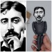 Marcel Proust literary action figure 1:12, French novelist, critic, essayist - In Search of Lost Time - Gifts for Reader, a unique collection for smart people - Collectible  handmade doll hand painted + Miniature Book