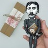 Marcel Proust literary action figure 1:12, French novelist, critic, essayist - In Search of Lost Time - Gifts for Reader, a unique collection for smart people - Collectible  handmade doll hand painted + Miniature Book