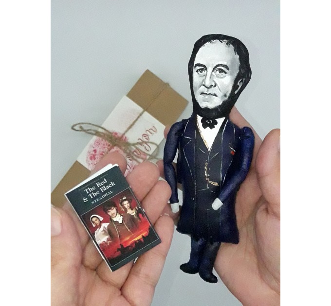 Famous French writer - book lover reader office art - Collectible miniature doll hand painted