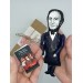 Famous French writer - book lover reader office art - Collectible miniature doll hand painted