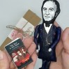 Famous French writer - book lover reader office art - Collectible miniature doll hand painted