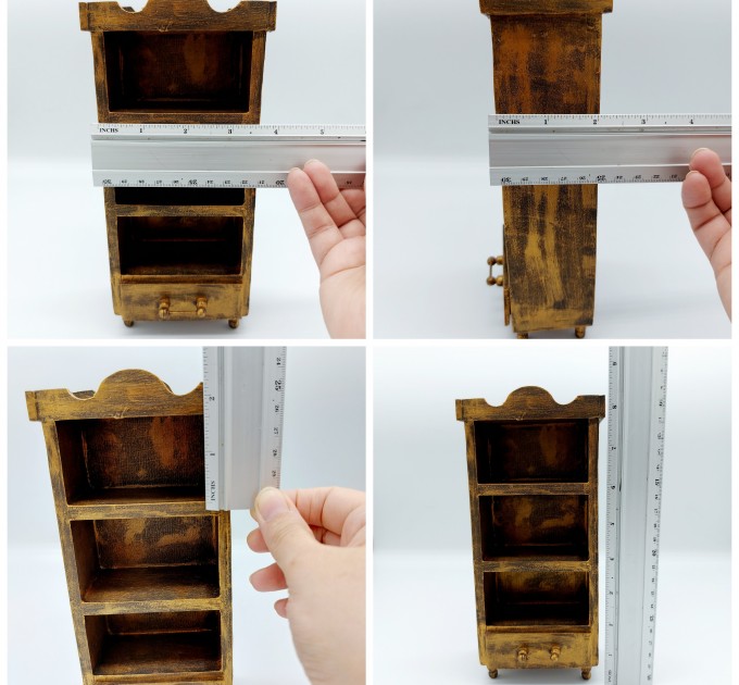 Miniature Wooden Bookcase 1:12 scale furniture, dollhouse Library decoration