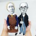 Dolls farmers, famous painting American Gothic Grant Wood