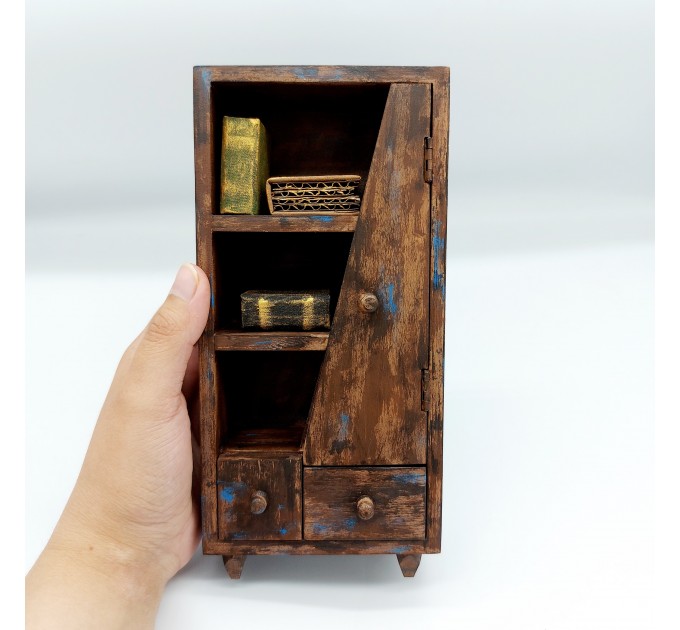 Library Bookcase, Miniature Bookshelves 1 : 12 scale