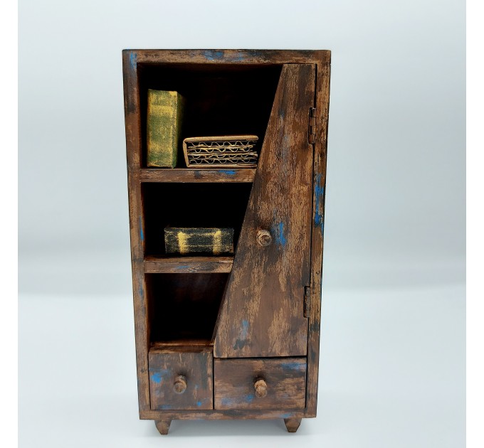 Library Bookcase, Miniature Bookshelves 1 : 12 scale