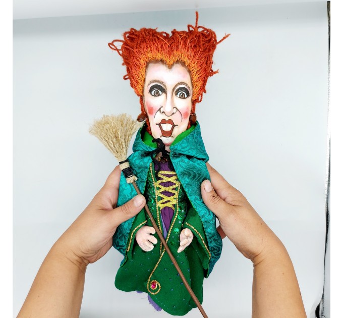 Sanderson Sisters + magick book - SET 3 handmade witches dolls - Collectible Halloween decorations