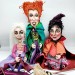 Sanderson Sisters + magick book - SET 3 handmade witches dolls - Collectible Halloween decorations