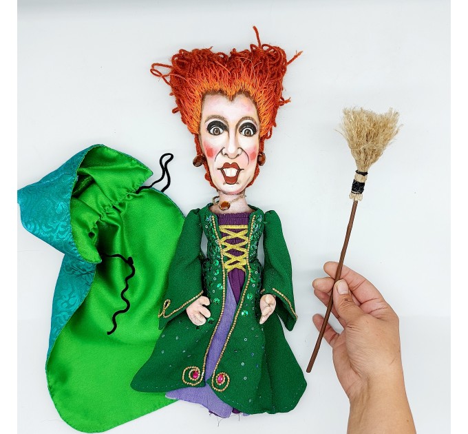 Sanderson Sisters + magick book - SET 3 handmade witches dolls - Collectible Halloween decorations