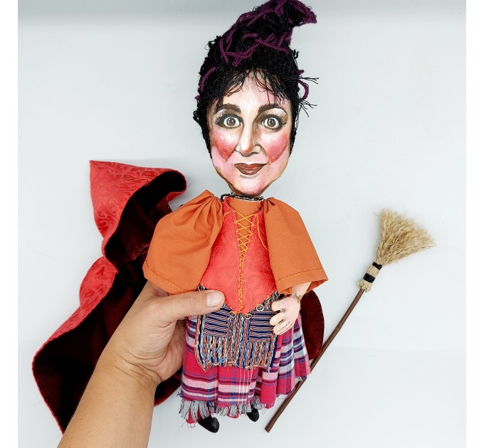 Sanderson Sisters + magick book - SET 3 handmade witches dolls - Collectible Halloween decorations
