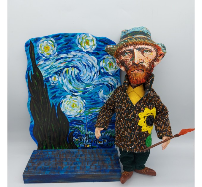 Vincent Van Gogh diorama wall handing, Starry Night art objects - Art Teacher Gift