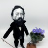 Anton Chekhov famous Russian playwright and short-story writer - book lover present - library bookshelf decoration - Collectible handmade writer doll